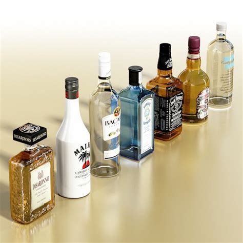 cgtrader 3d model|Photorealistic High Detailed 7 Liquor Bottles 3D model from .